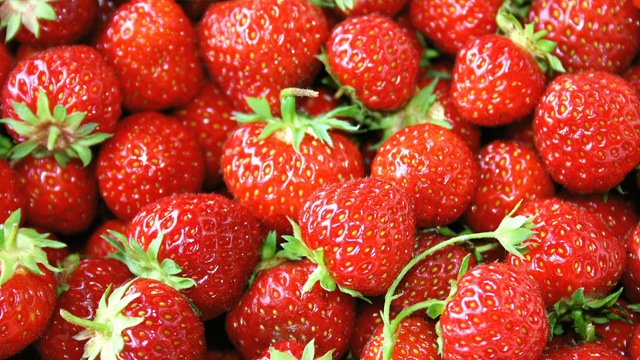 closeup shot of dozens of strawberries